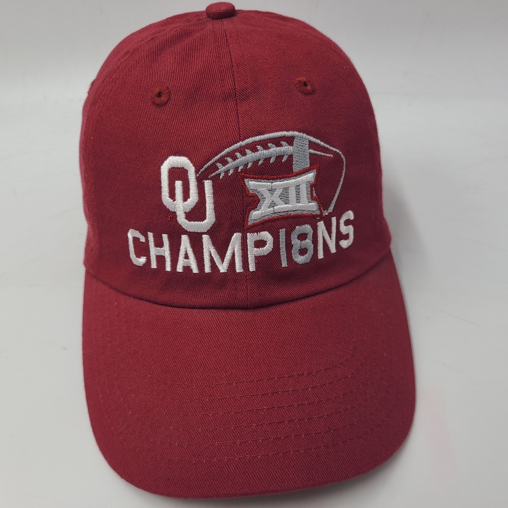 Oklahoma Sooners Hat Strapback Fanatics Red White NCAA 2018 Big 12 Champions XII